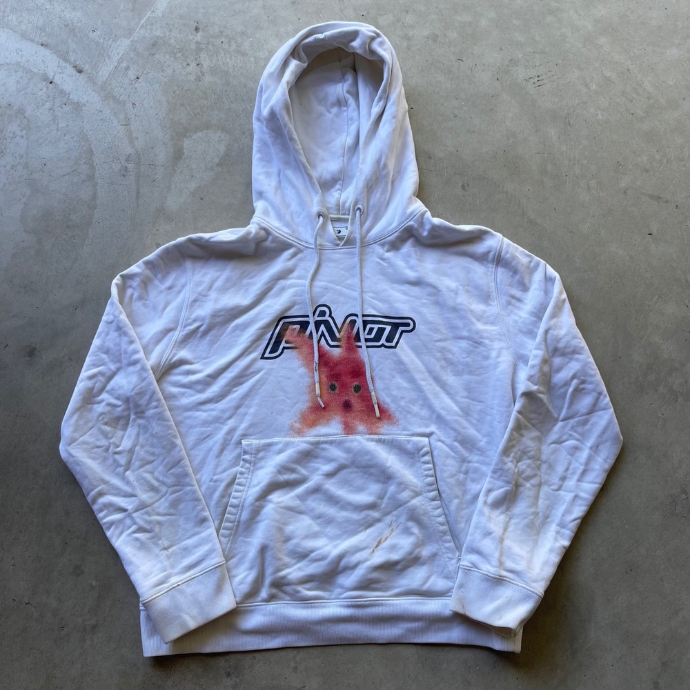 Off White Pivot Graphic Hoodie White Sweatshirt Virgil Abloh Mens Large
